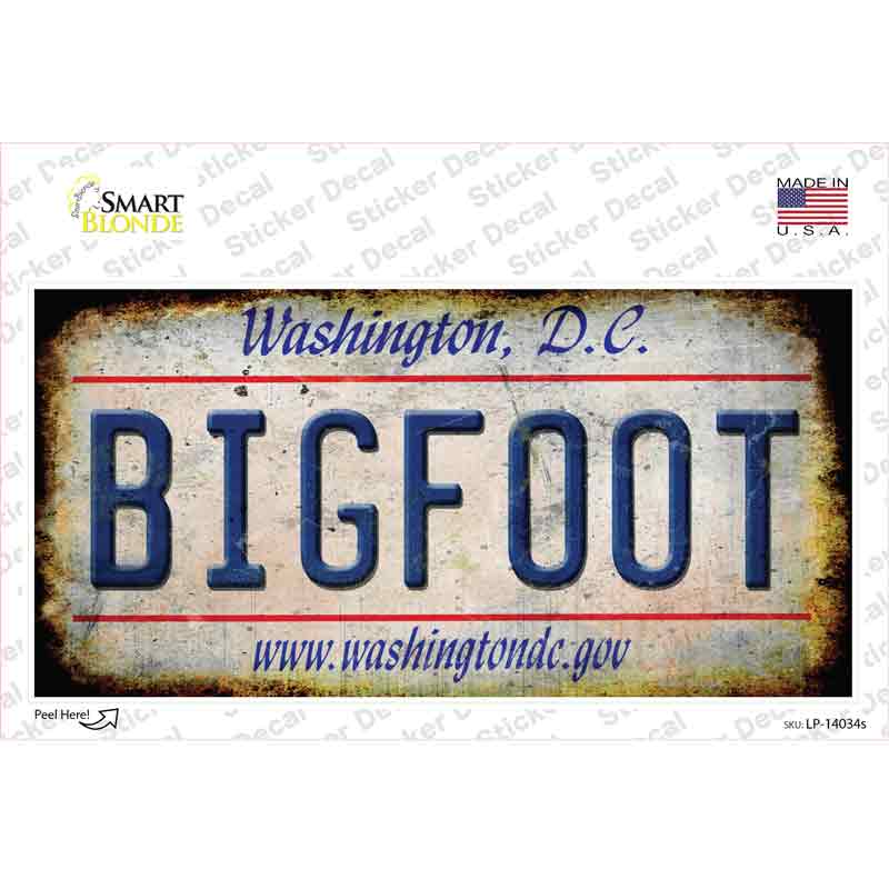 LP-14034s-M Bigfoot Washington DC Novelty Sticker Decal - Medium