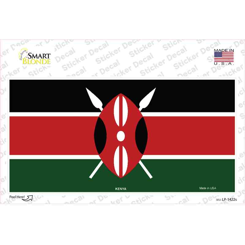 LP-1422s-M Kenya Flag Novelty Sticker Decal - Medium