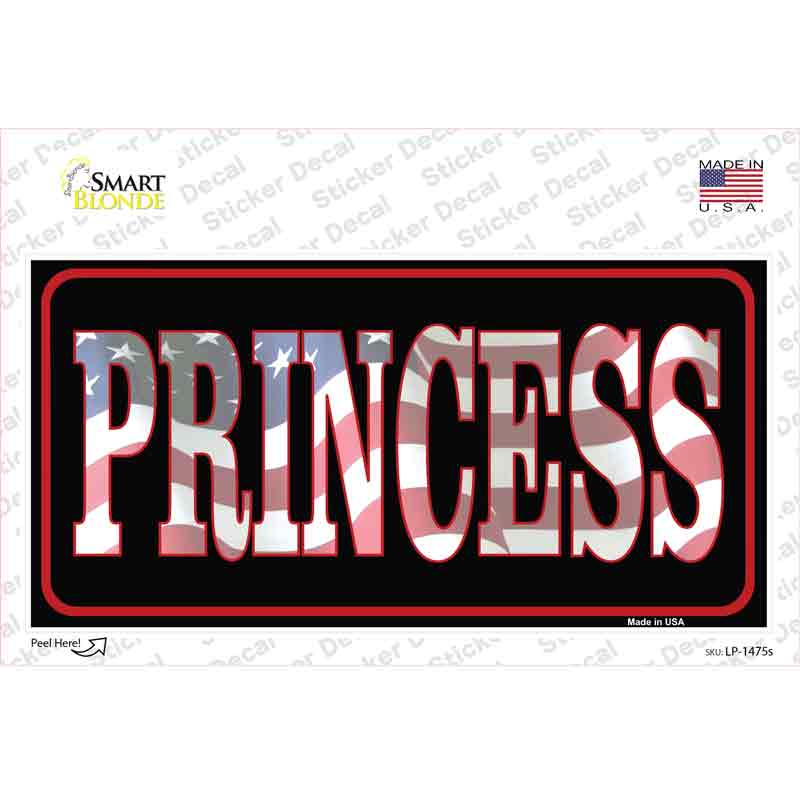 LP-1475s-M Princess Patriotic Novelty Sticker Decal - Medium