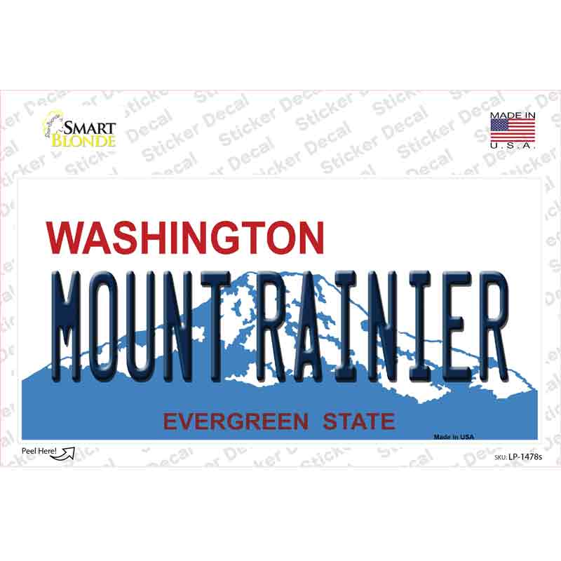 LP-1478s-M Mount Rainier Washington Novelty Sticker Decal - Medium