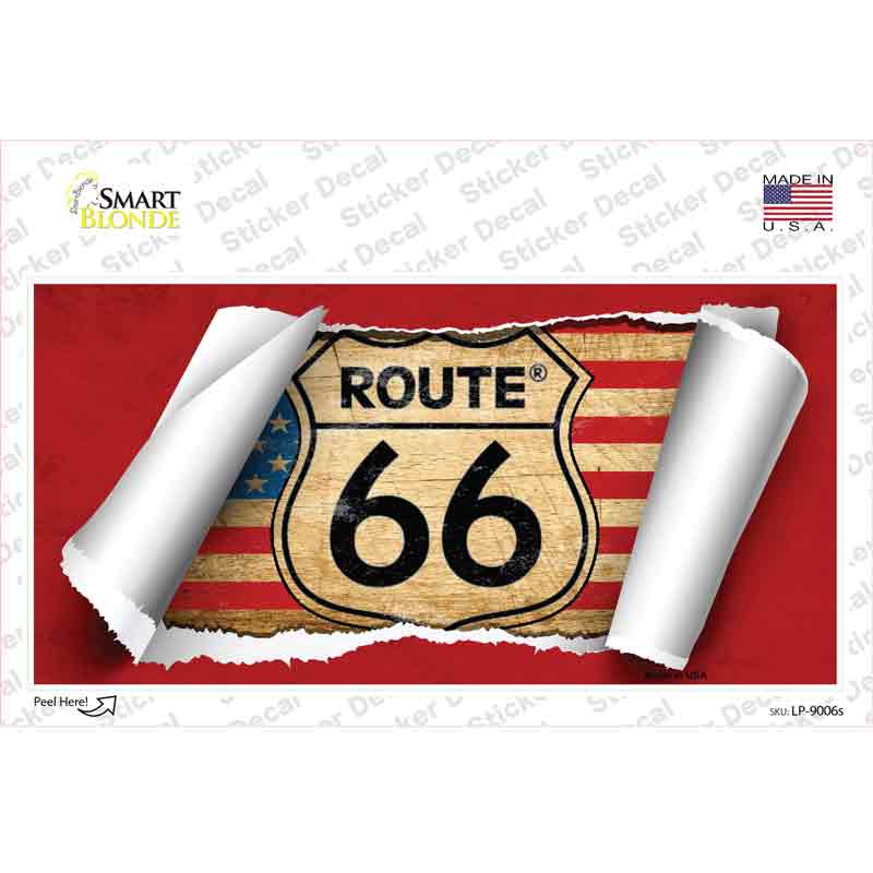 LP-9006s-M Route 66 Scroll Novelty Sticker Decal - Medium
