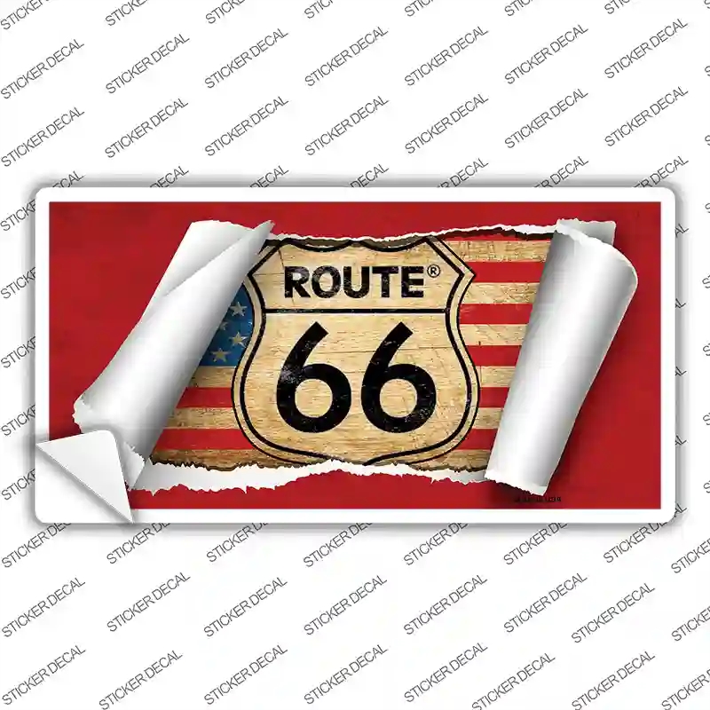 LP-9006s-S Route 66 Scroll Novelty Sticker Decal - Small