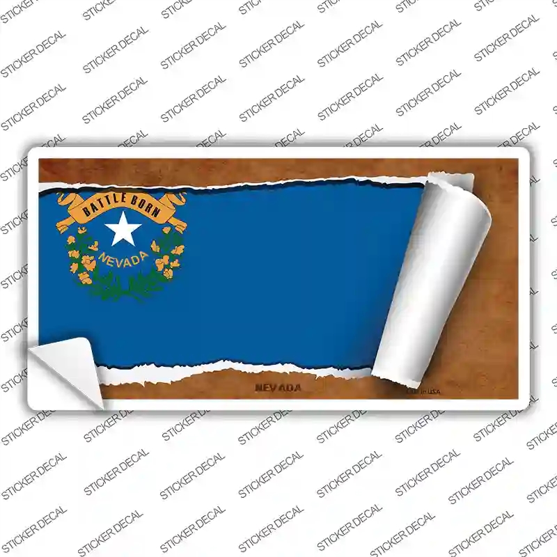 LP-9034s-S Nevada Flag Scroll Novelty Sticker Decal - Small
