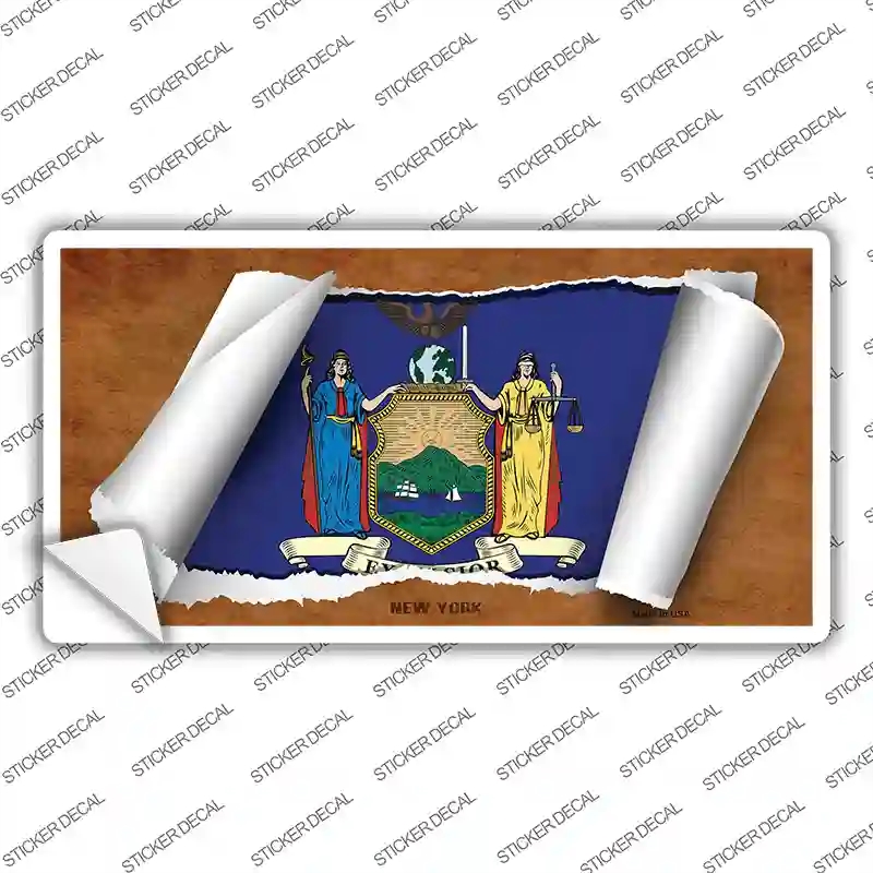 LP-9038s-XL   York Flag Scroll Novelty Sticker Decal - Extra Large