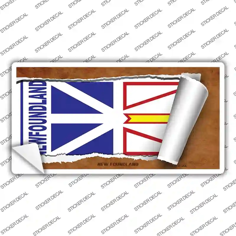 LP-9080s-S  foundland Flag Scroll Novelty Sticker Decal - Small