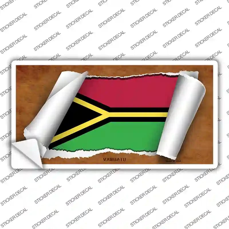 LP-9313s-XL Vanuatu Flag Scroll Novelty Sticker Decal - Extra Large