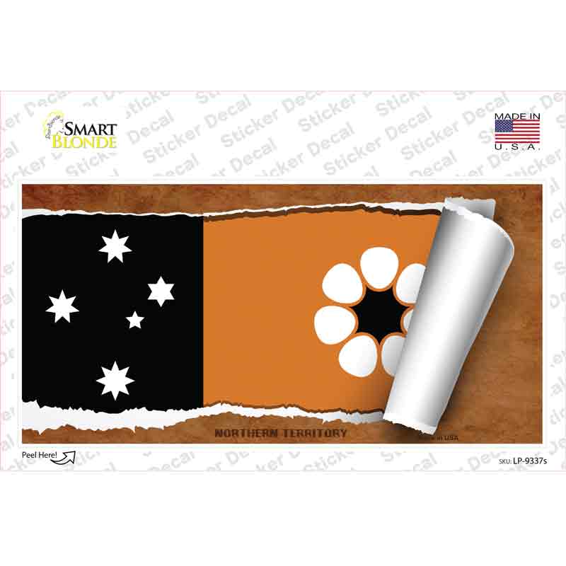 LP-9337s-M Northern Territory Flag Scroll Novelty Sticker Decal - Medium