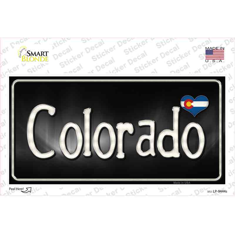 LP-9444s-M Colorado Flag Script Novelty Sticker Decal - Medium