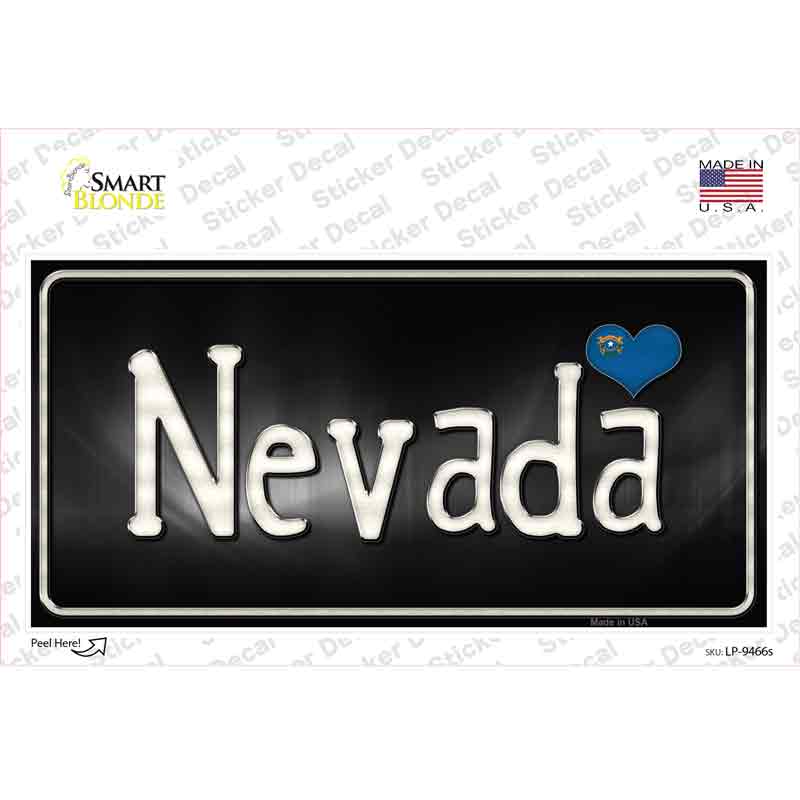 LP-9466s-M Nevada Flag Script Novelty Sticker Decal - Medium