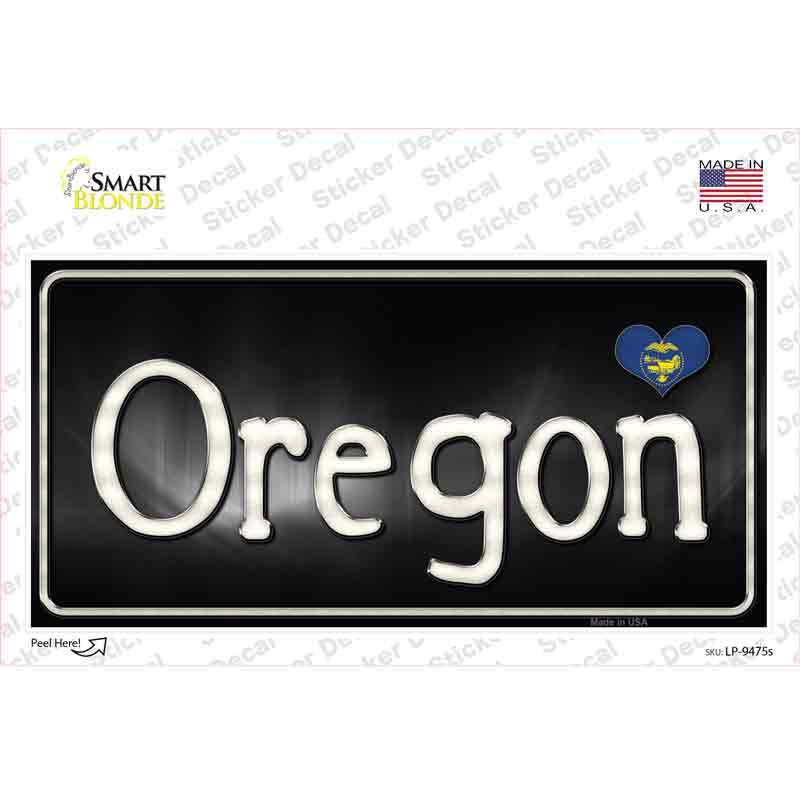 LP-9475s-M Oregon Flag Script Novelty Sticker Decal - Medium