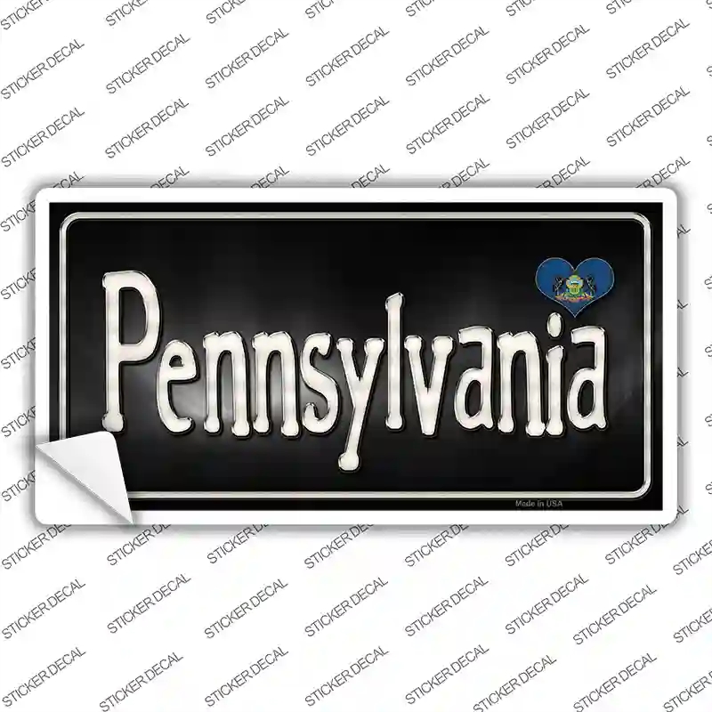 LP-9476s-XL Pennsylvania Flag Script Novelty Sticker Decal - Extra Large