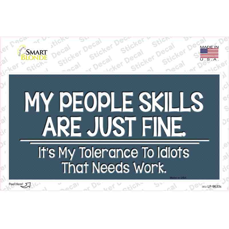LP-9633s-M My People Skills Novelty Sticker Decal - Medium