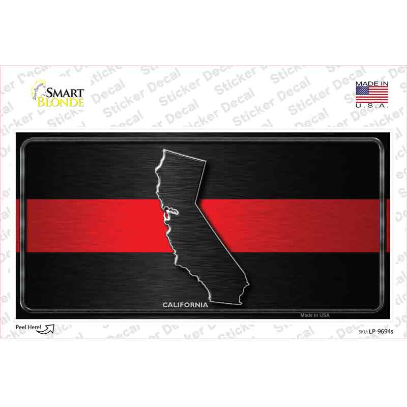 LP-9694s-M California Thin Red Line Novelty Sticker Decal - Medium