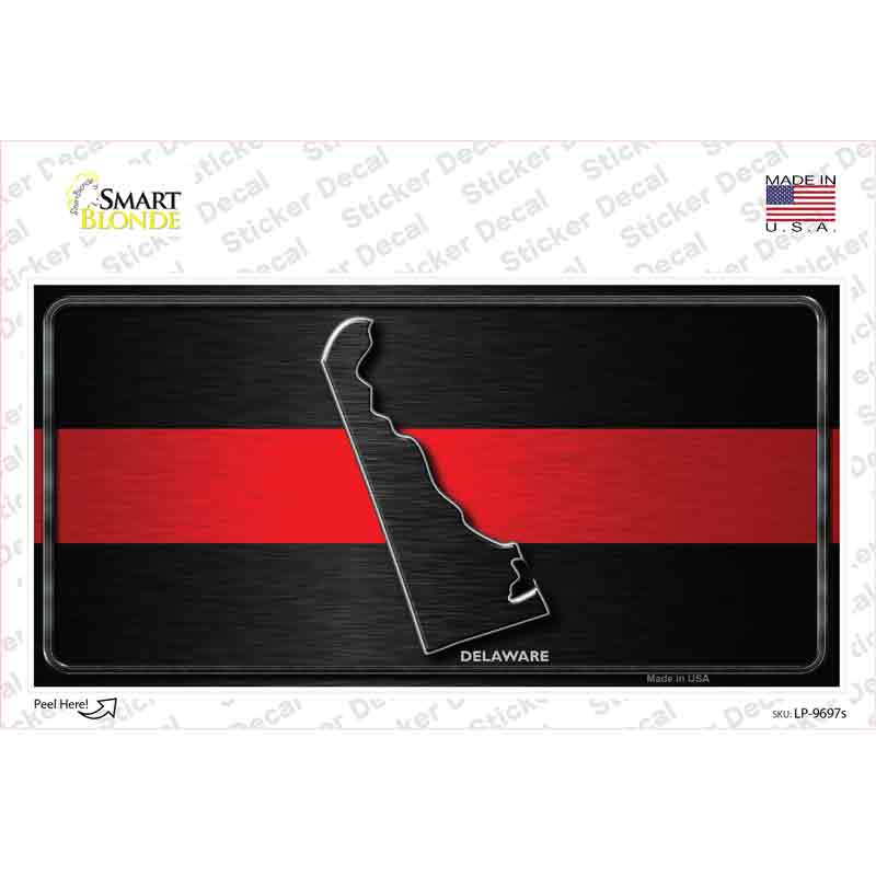 LP-9697s-M Delaware Thin Red Line Novelty Sticker Decal - Medium