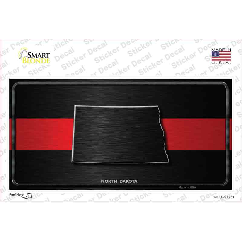 LP-9723s-M North Dakota Thin Red Line Novelty Sticker Decal - Medium