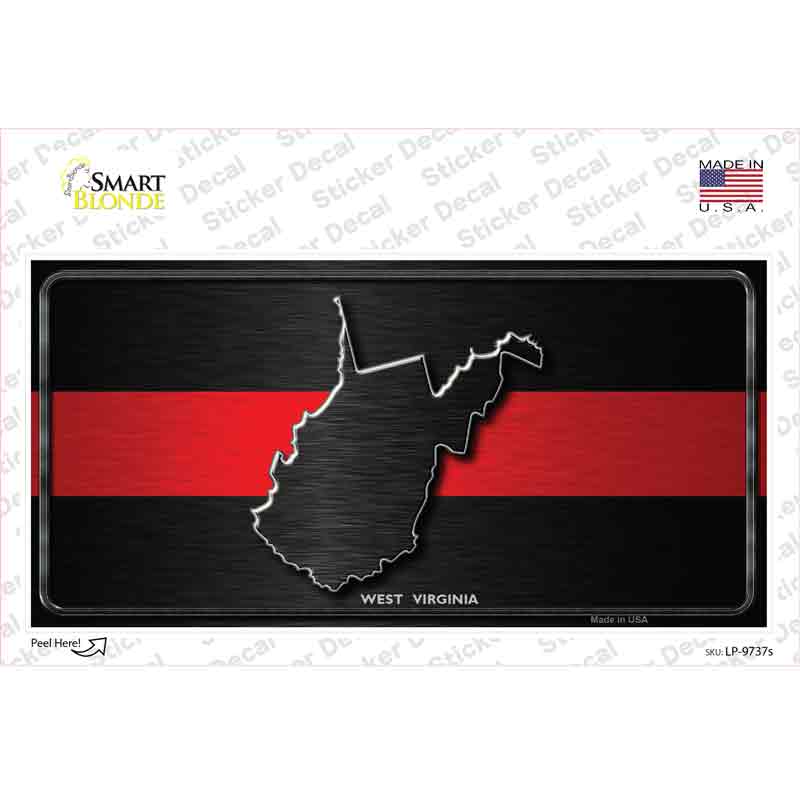 LP-9737s-M West Virginia Thin Red Line Novelty Sticker Decal - Medium