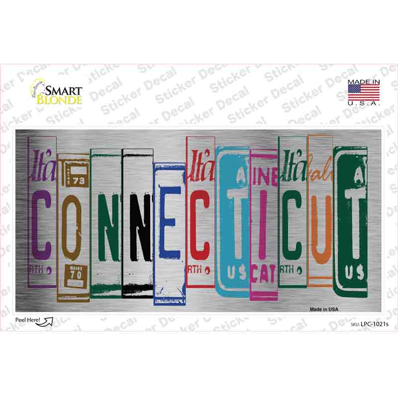 LPC-1021s-M Connecticut Art Novelty Sticker Decal - Medium