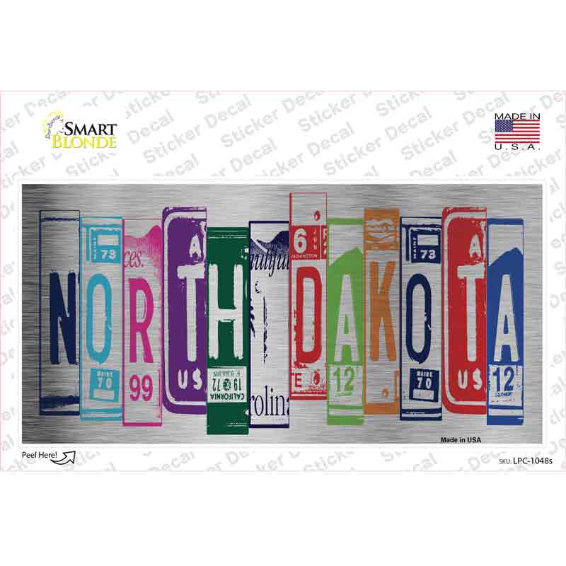 LPC-1048s-M North Dakota Art Novelty Sticker Decal - Medium