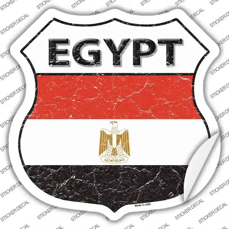 HS-239s-XL Egypt Flag Novelty Highway Shield Sticker Decal - Extra Large