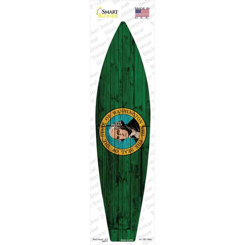 SB-146s-M Washington State Flag Novelty Surfboard Sticker Decal - Medium