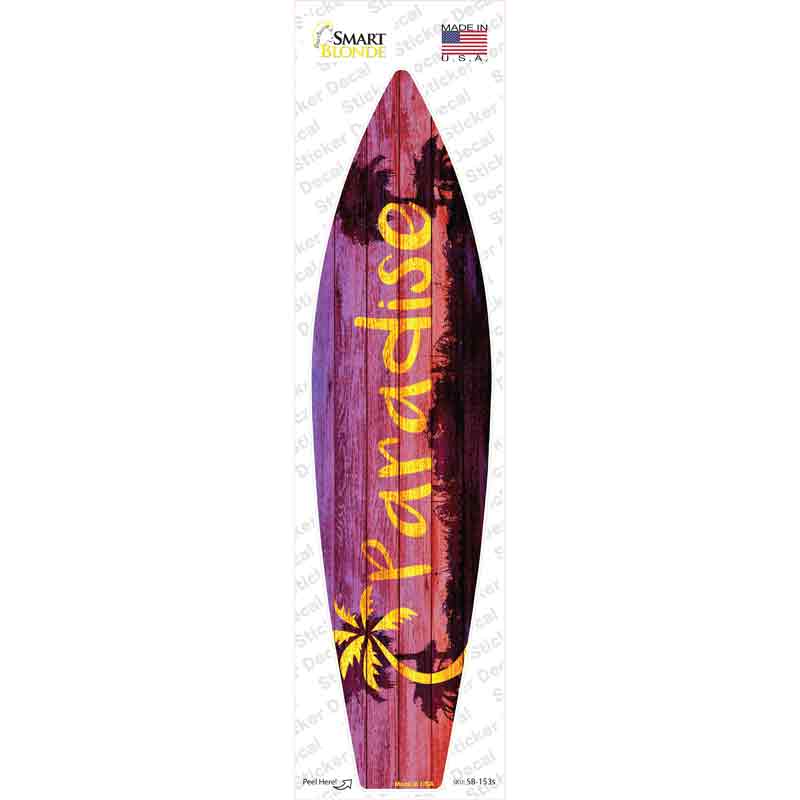 SB-153s-M Paradise with Palm Tree Novelty Surfboard Sticker Decal - Medium