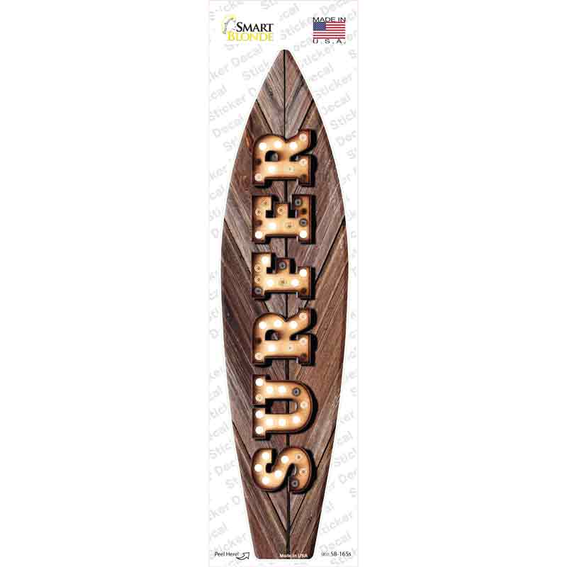 SB-165s-M Surfer Bulb Lettering Novelty Surfboard Sticker Decal - Medium