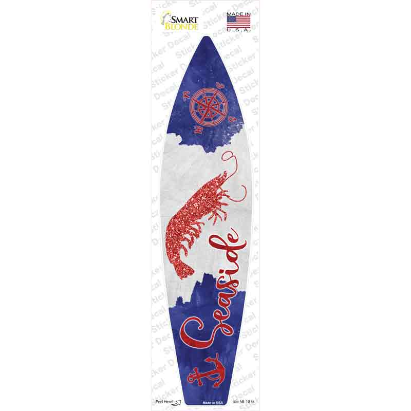 SB-185s-M Shrimp Seaside Novelty Surfboard Sticker Decal - Medium