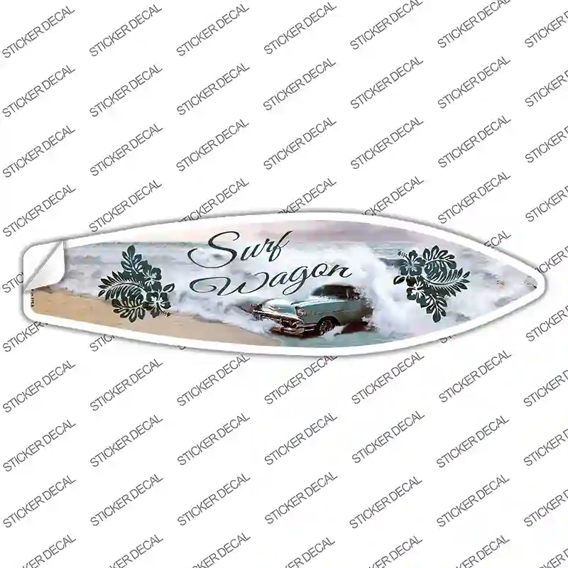 SB-192s-S Surf Wagon Novelty Surfboard Sticker Decal - Small