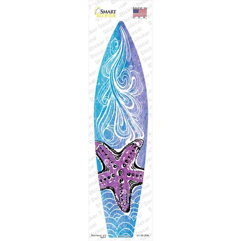 SB-204s-M Starfish on Water Novelty Surfboard Sticker Decal - Medium