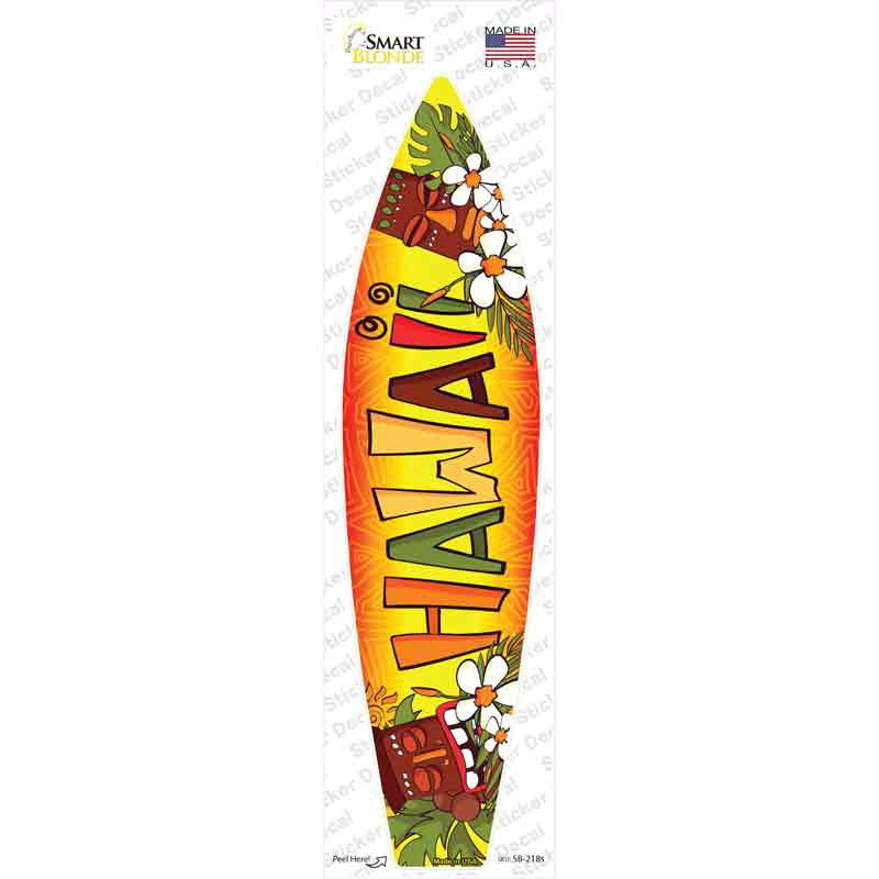 SB-218s-M Hawaii with Tikis Novelty Surfboard Sticker Decal - Medium