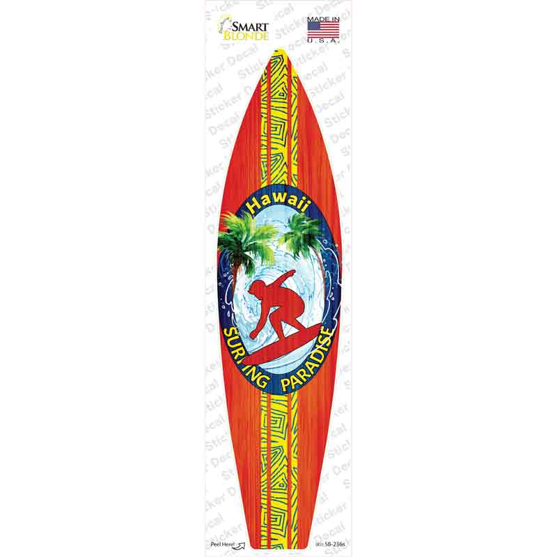 SB-236s-M Hawaii Surfing Paradise Novelty Surfboard Sticker Decal - Medium