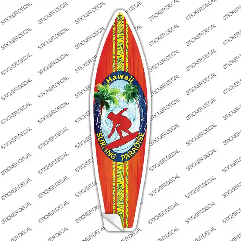 SB-236s-S Hawaii Surfing Paradise Novelty Surfboard Sticker Decal - Small