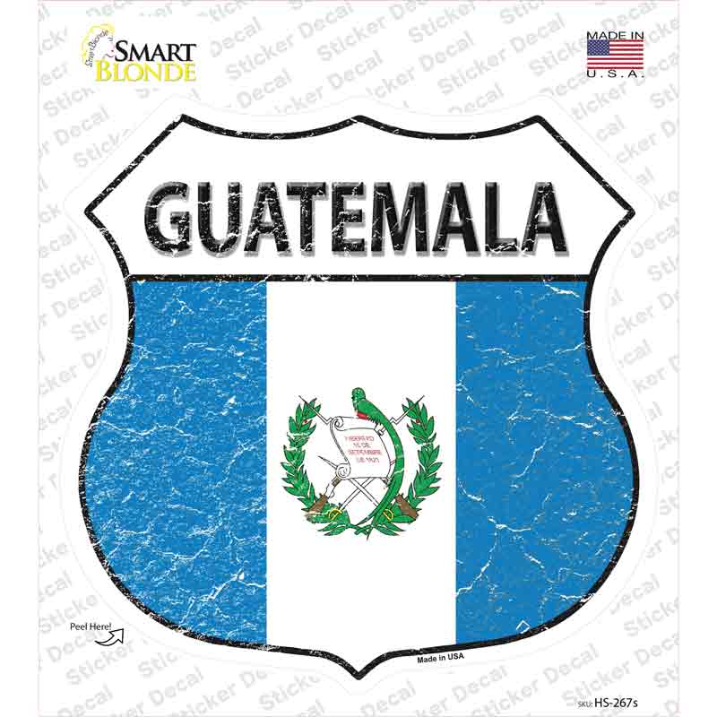 HS-267s-M Guatemala Flag Novelty Highway Shield Sticker Decal - Medium