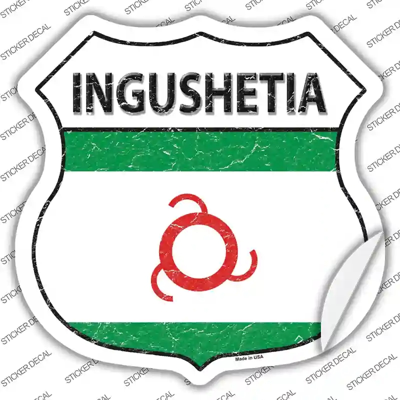 HS-281s-L Ingushetia Flag Novelty Highway Shield Sticker Decal - Large