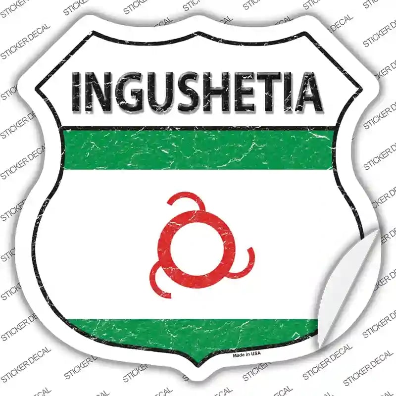 HS-281s-S Ingushetia Flag Novelty Highway Shield Sticker Decal - Small