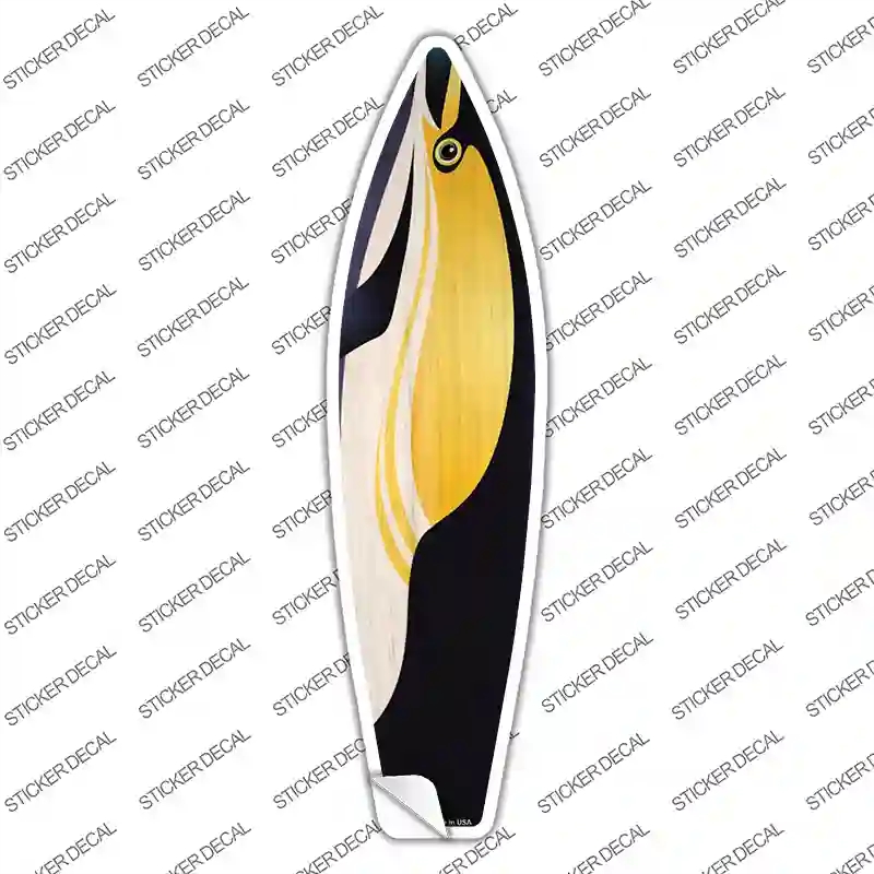 SB-324s-S Black & Yellow Fish Novelty Surfboard Sticker Decal - Small