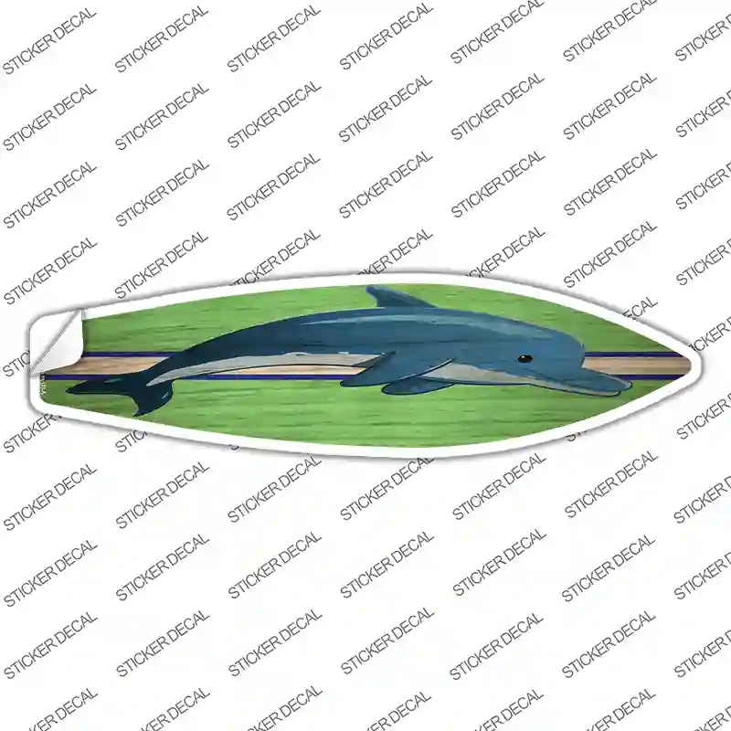 SB-377s-L Dolphin Novelty Surfboard Sticker Decal - Large