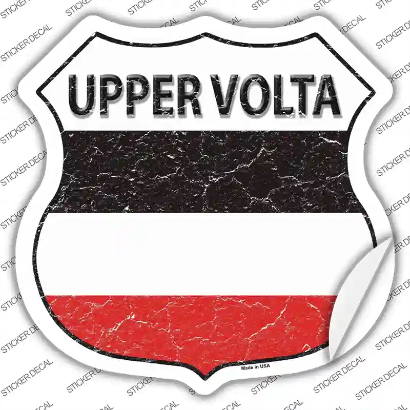 HS-445s-S Upper Volta Flag Novelty Highway Shield Sticker Decal - Small