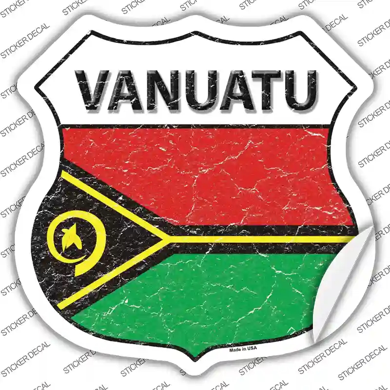 HS-450s-L Vanuatu Flag Novelty Highway Shield Sticker Decal - Large