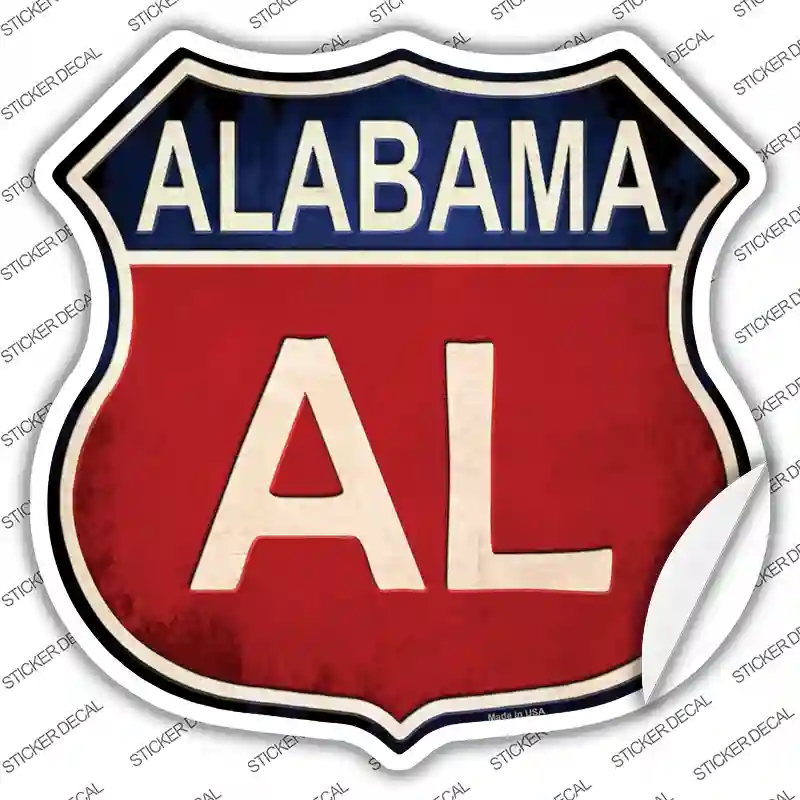 HS-496s-S Alabama Novelty Highway Shield Sticker Decal - Small