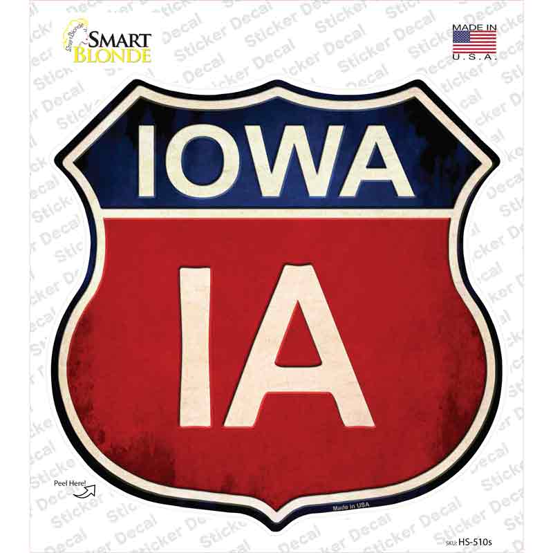 HS-510s-M Lowa Novelty Highway Shield Sticker Decal - Medium