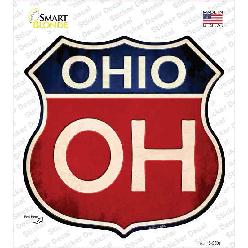 HS-530s-M Ohio Novelty Highway Shield Sticker Decal - Medium