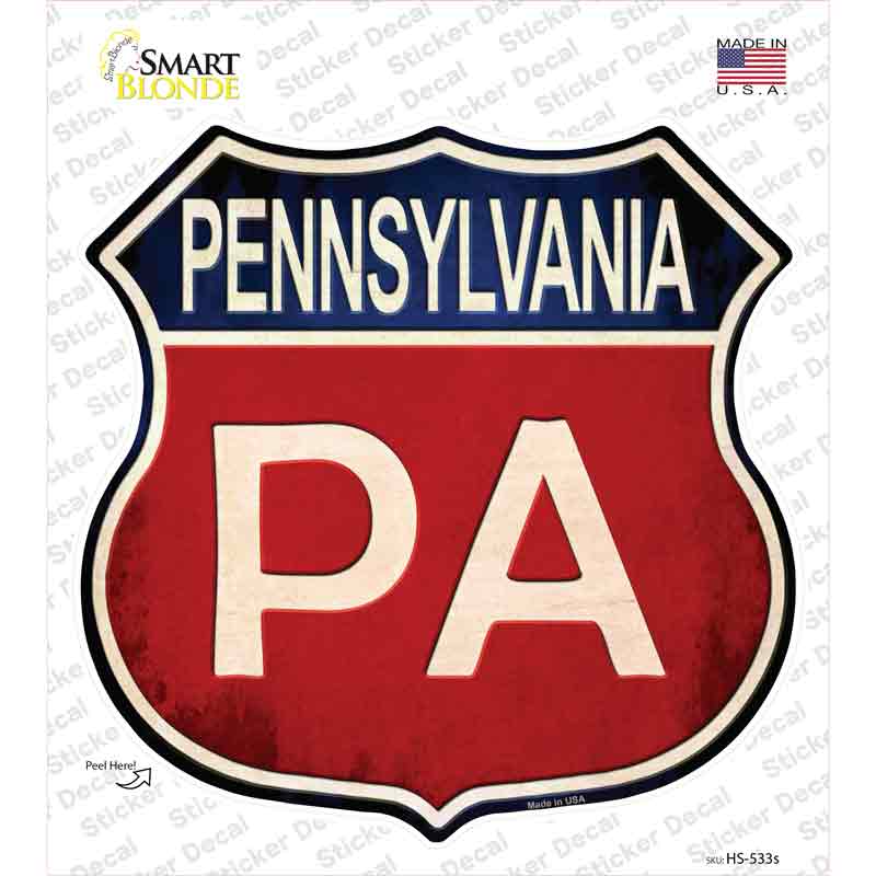 HS-533s-M Pennsylvania Novelty Highway Shield Sticker Decal - Medium