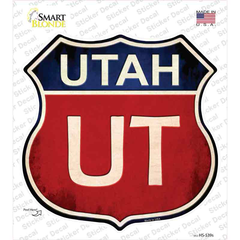 HS-539s-M Utah Novelty Highway Shield Sticker Decal - Medium