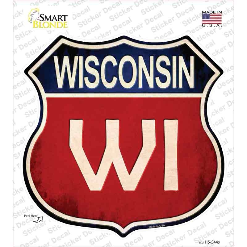HS-544s-M Wisconsin Novelty Highway Shield Sticker Decal - Medium