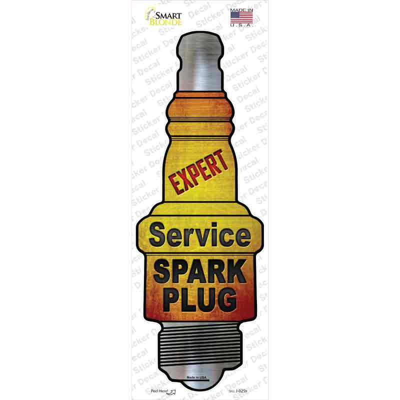 J-025s-M Expert Service Novelty Spark Plug Sticker Decal - Medium