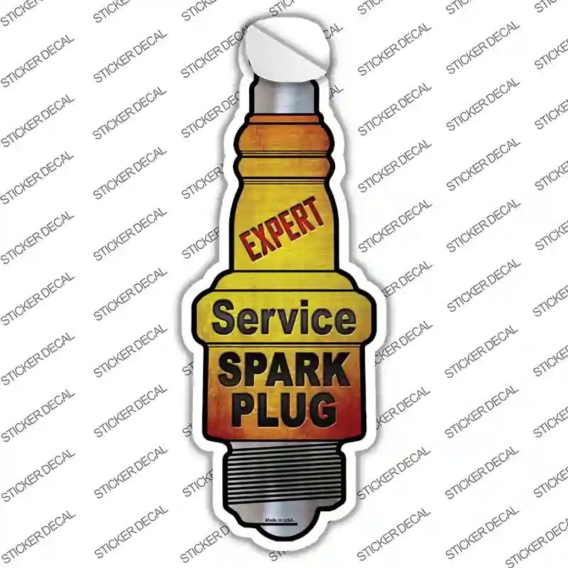 J-025s-S Expert Service Novelty Spark Plug Sticker Decal - Small