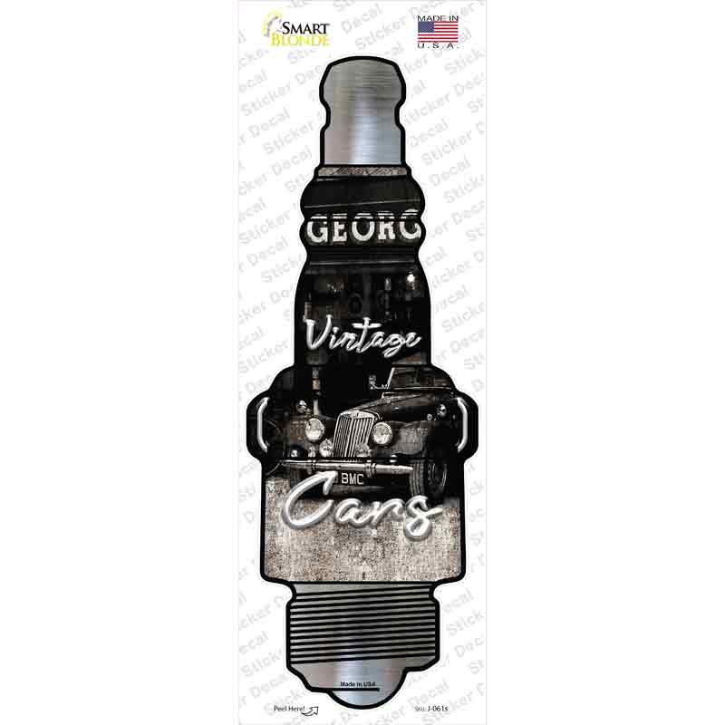 J-061s-M Vintage Cars Novelty Spark Plug Sticker Decal - Medium