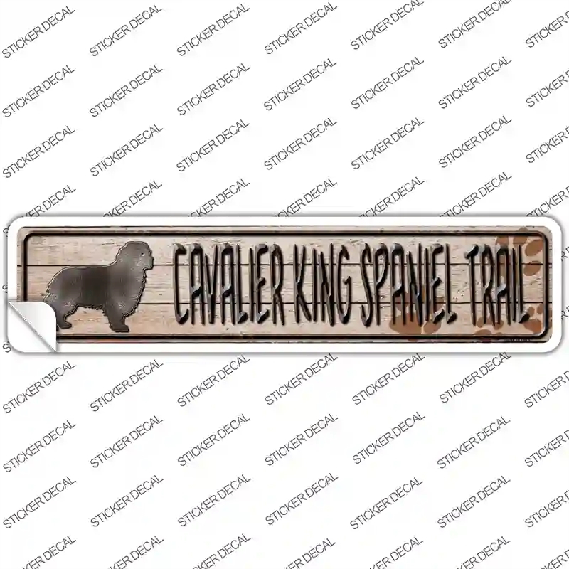 K-048s-L Cavalier King Spaniel Trail Novelty Narrow Sticker Decal - Large