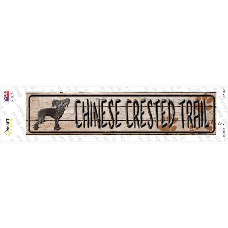 K-050s-M Chinese Crested Trail Novelty Narrow Sticker Decal - Medium